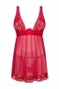 Obsessive Lacelove babydoll bielizna nocna komplet koszulka + stringi